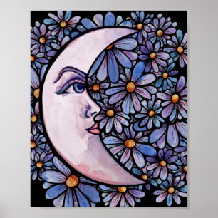 MoonChild Moon Goddess Art Moon Kind Lila Poster
