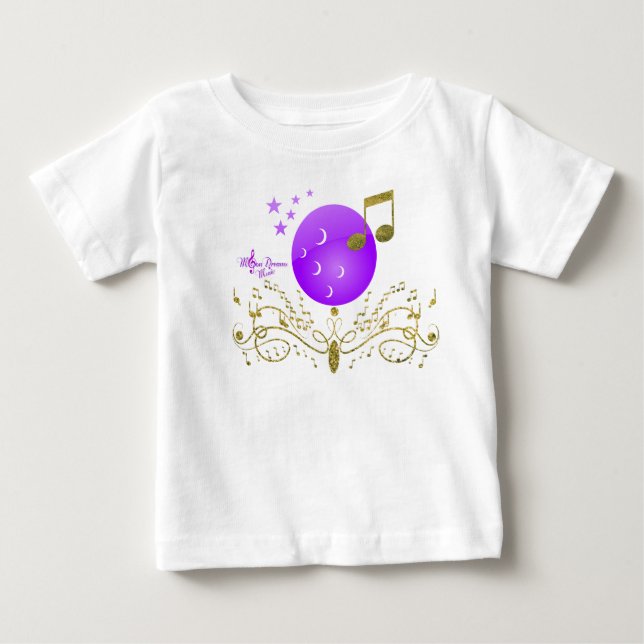 MoonDreams Gold Glitzer Music Handler Ruffle T-Shi Baby T-shirt (Vorderseite)