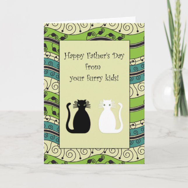 .::MoonDreams::. Happy Vatertag Katzen Karte (Vorderseite)