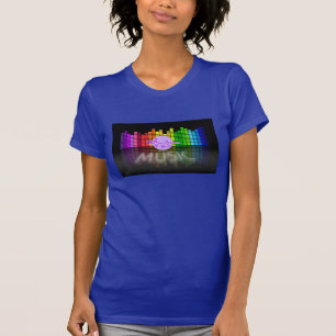 MoonDreams Music Equalizer Blau Feinripp-Shirt T-Shirt