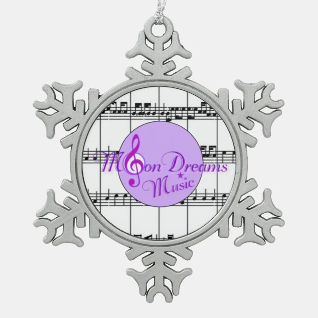 MoonDreams Music Pewter Snowflake Ornament (Vorderseite)