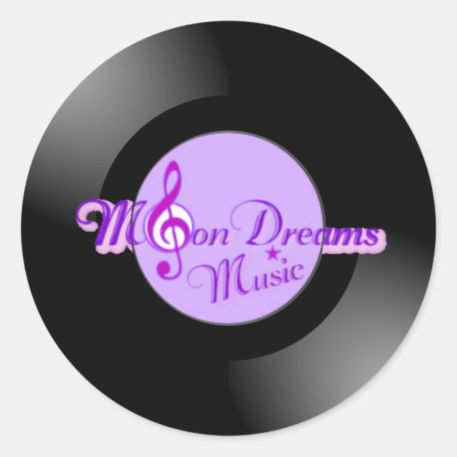 MoonDreams Music Record Kleine Round Stickers (Vorderseite)