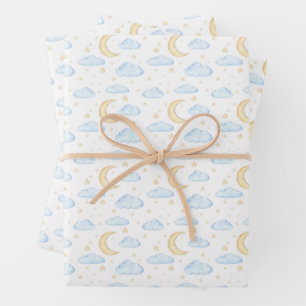 Moonenstars und Wolkenmuster Geschenkpapier Set