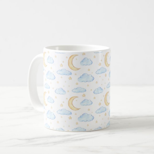 Moonenstars und Wolkenmuster Kaffeetasse (Vorderseite Links)