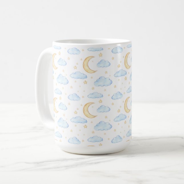 Moonenstars und Wolkenmuster Kaffeetasse (Vorderseite Links)
