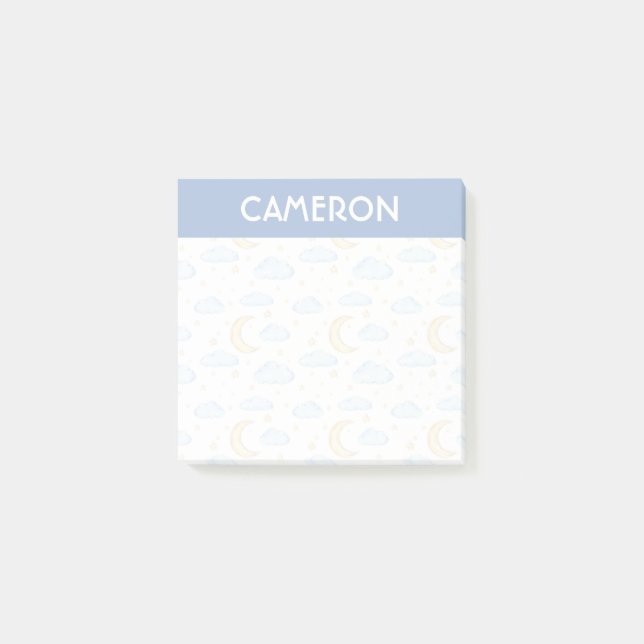 Moonenstars und Wolkenmuster Post-it Klebezettel (Vorderseite)