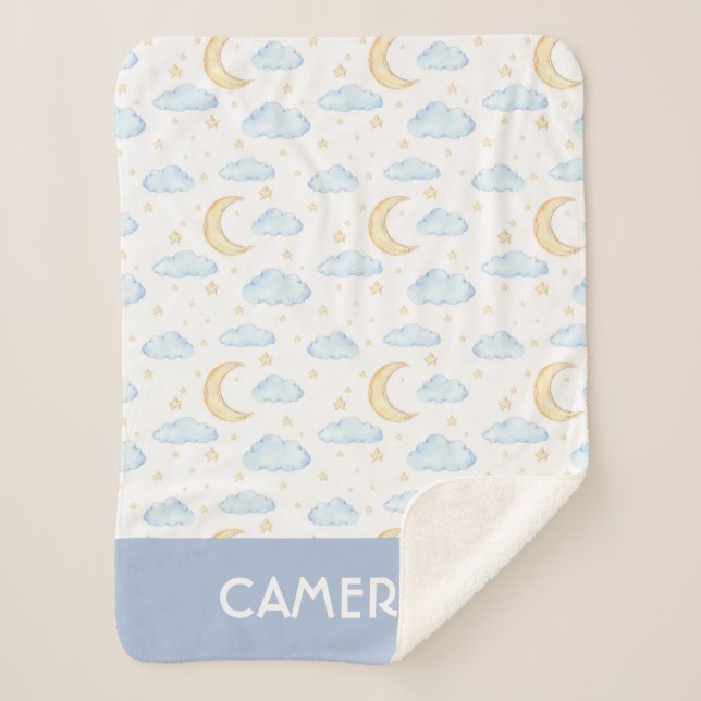 Moonenstars und Wolkenmuster Sherpadecke (Vorderseite)