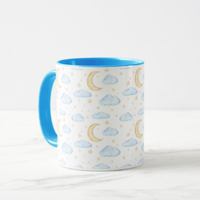 Moonenstars und Wolkenmuster Tasse (Vorderseite Links)