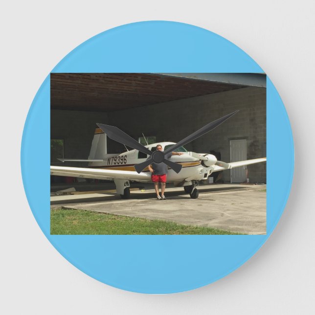 Mooney Flugzeug-Uhr Große Wanduhr (Vorderseite)