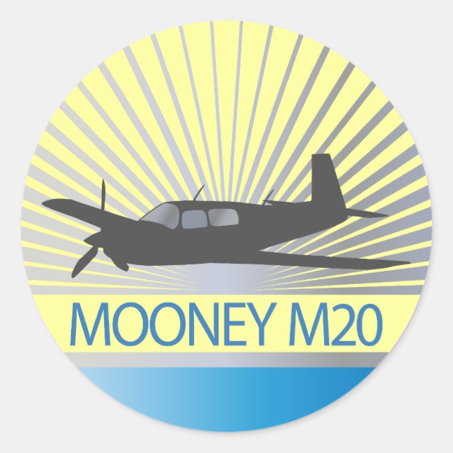 Mooney M20 Aviation Runder Aufkleber (Vorderseite)