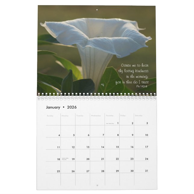 Moonflower Kalender---Edit-JAHR, wie gebraucht Kalender (Jan 2026)