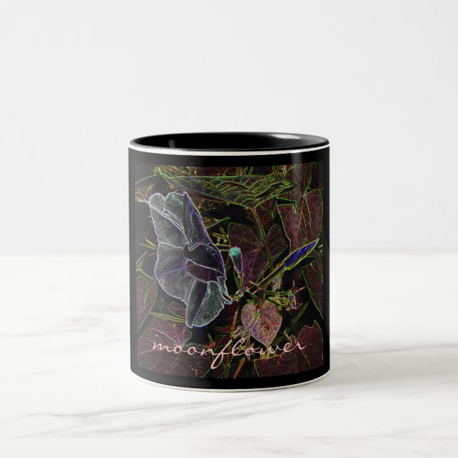 Moonflower Zeichnen Zweifarbige Tasse (Mittel)