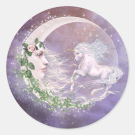 Moonicorn-Aufkleber Runder Aufkleber