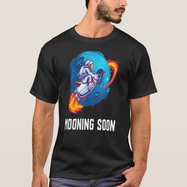 Mooning bald Meme Crypto Stocks Ape T-Shirt (Vorderseite)