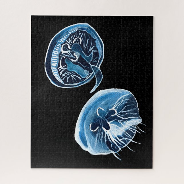 MoonJellyfish Aquarellkunst Puzzle (Vertikal)