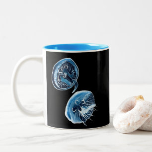 MoonJellyfish Aquarellkunst Zweifarbige Tasse
