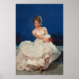 Moonlight and Roses 1965 Vintage Style Elvgren Poster