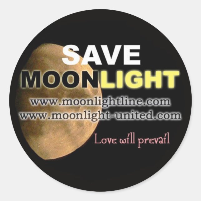 Moonlight-Aufkleber gerettet Runder Aufkleber (Vorderseite)