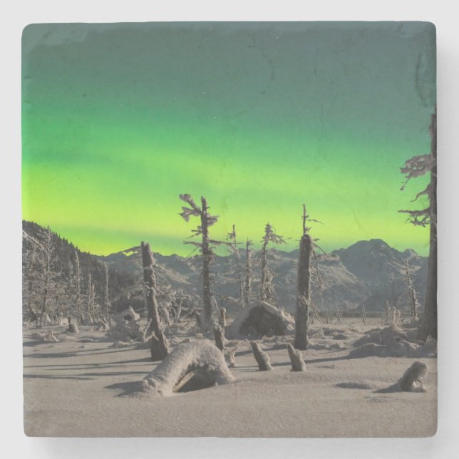 Moonlight Aurora Steinuntersetzer (Vorderseite)