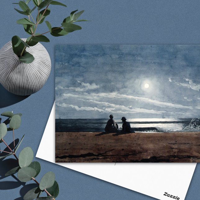 Moonlight Beach Landschaft Winslow Homer Postkarte (Von Creator hochgeladen)