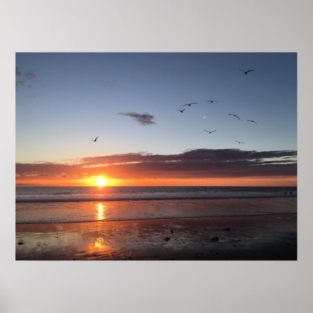 Moonlight Beach Sunset Poster (Vorne)
