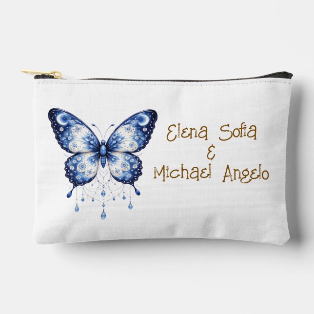 Moonlight Blue Butterfly - custom Zubehörtasche (Vorderseite)