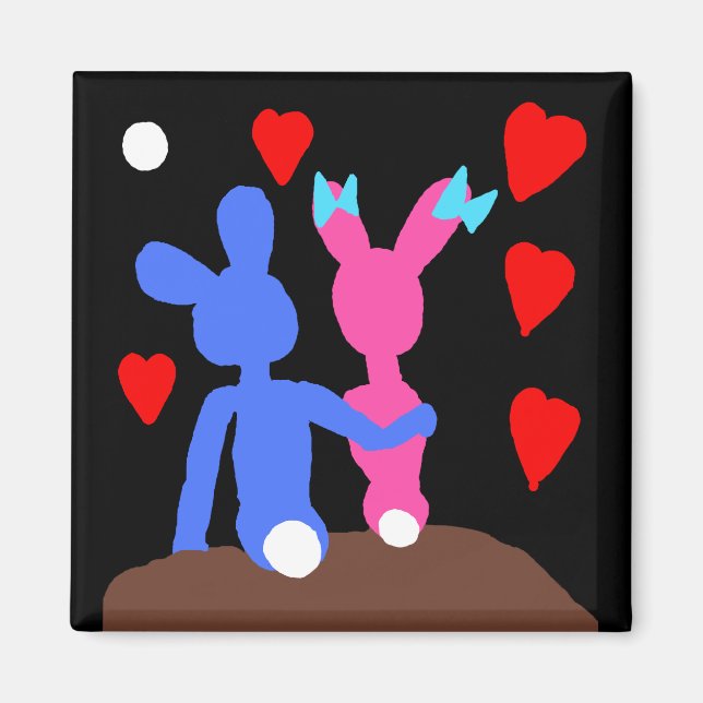 Moonlight Bunnies Magnet (Vorne)