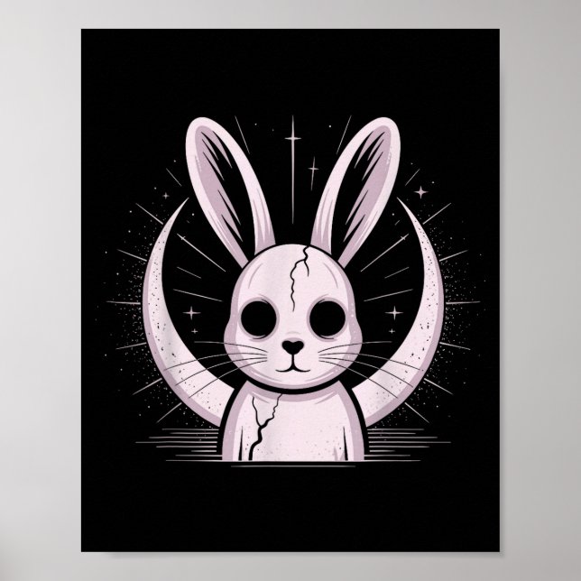 Moonlight Bunny Nge Alt Rabbit Horror Witch Moon C Poster (Vorne)