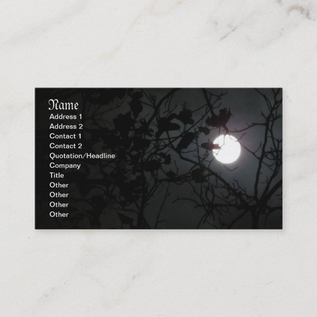 Moonlight Business Cards Visitenkarte (Vorderseite)