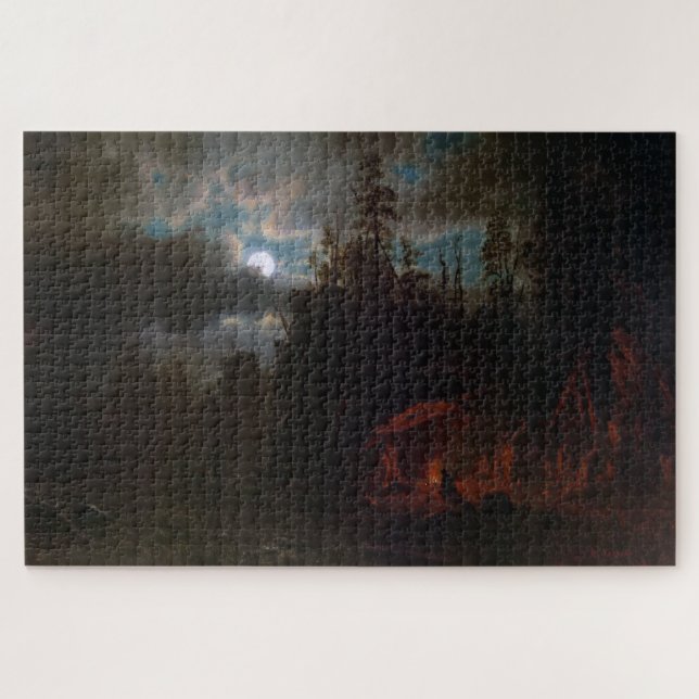 Moonlight Camp, Albert Bierstadt Puzzle (Horizontal)