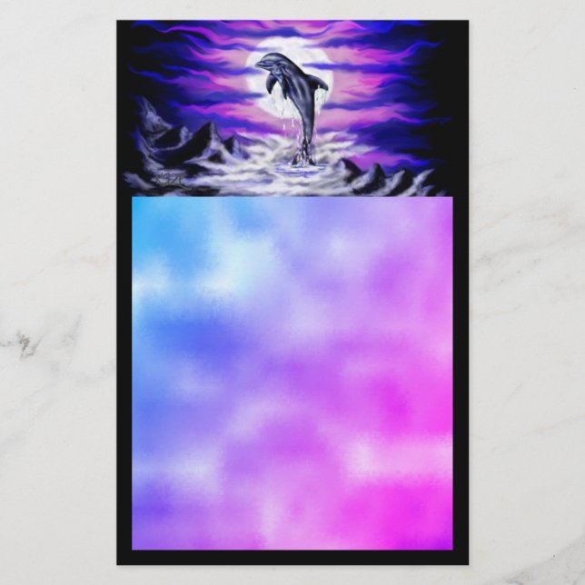 Moonlight Dolphin Briefpapier (Vorderseite)