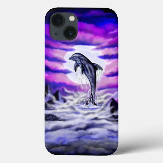 Moonlight Dolphin Case-Mate iPhone Hülle (Rückseite)