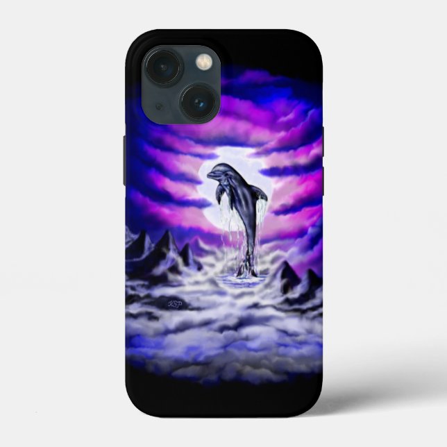 Moonlight Dolphin Case-Mate iPhone Hülle (Rückseite)
