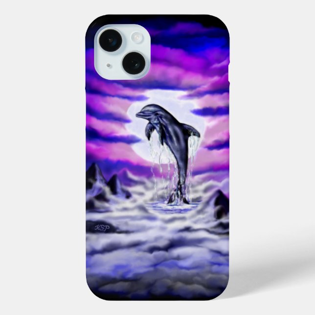 Moonlight Dolphin Case-Mate iPhone Hülle (Rückseite)