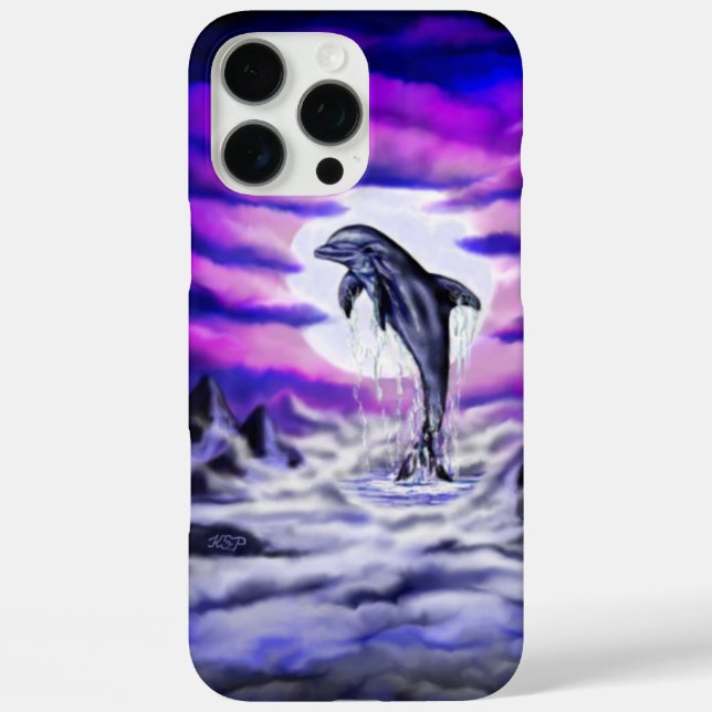 Moonlight Dolphin Case-Mate iPhone Hülle (Rückseite)