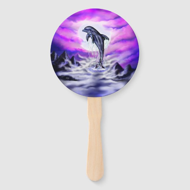 Moonlight Dolphin Fächer (Vorderseite)