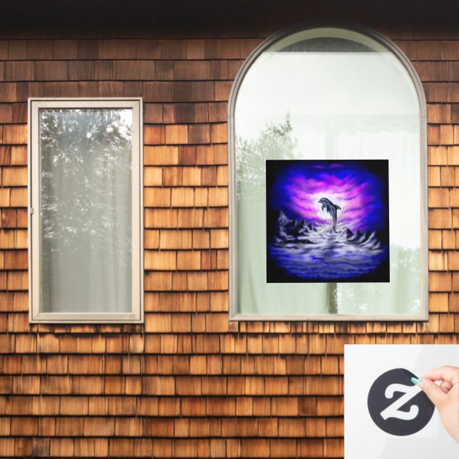 Moonlight Dolphin Fensteraufkleber (Fenster Zuhause)