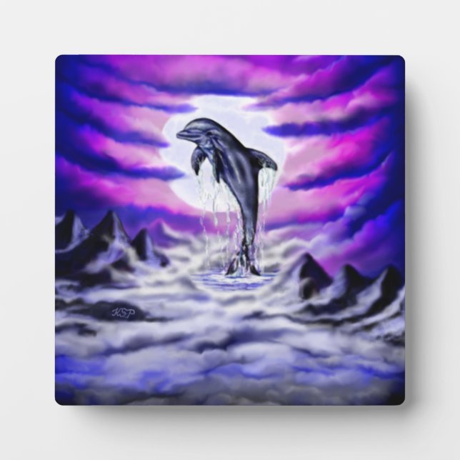 Moonlight Dolphin Fotoplatte (Vorderseite)