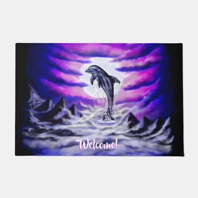 Moonlight Dolphin Fußmatte (Vorderseite)