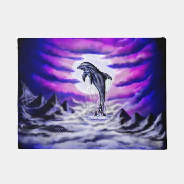 Moonlight Dolphin Fußmatte (Vorderseite)