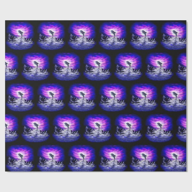 Moonlight Dolphin Geschenkpapier (Flach)