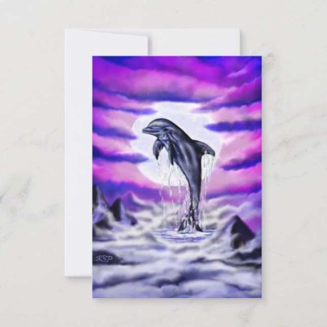 Moonlight Dolphin Karte (Vorderseite)