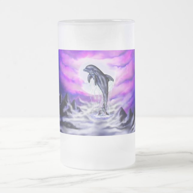 Moonlight Dolphin Mattglas Bierglas (Mittel)