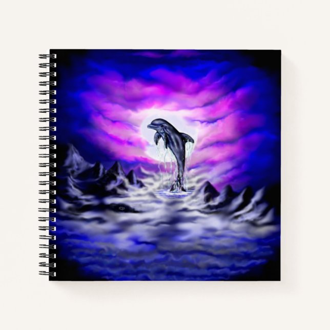 Moonlight Dolphin Notizbuch (Vorderseite)