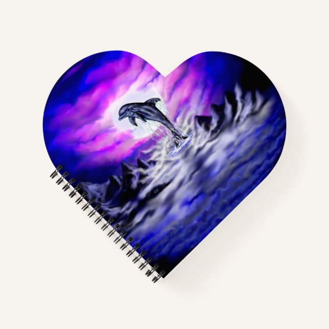 Moonlight Dolphin Notizbuch (Vorderseite)