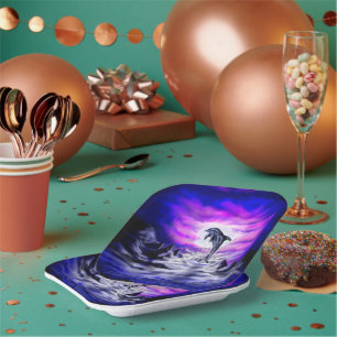 Moonlight Dolphin Pappteller