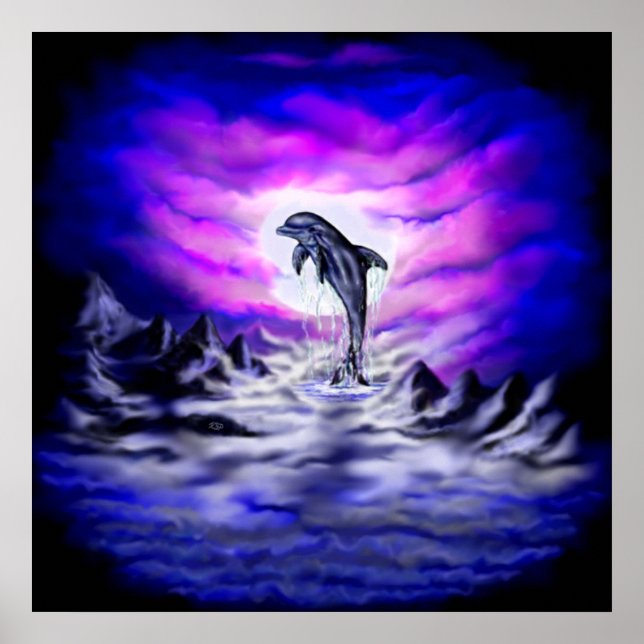 Moonlight Dolphin Poster (Vorne)
