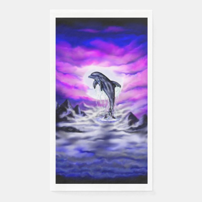 Moonlight Dolphin Serviette (Vorderseite)