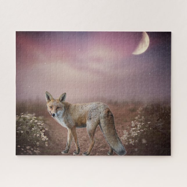 Moonlight Dream Fox Szene Puzzle (Horizontal)