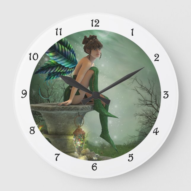Moonlight Fairy Große Wanduhr (Vorderseite)